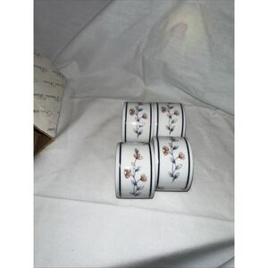 Set Of 4 Porcelain Napkin Rings Princess House Heritage‎ Bloom Cottagecore Style